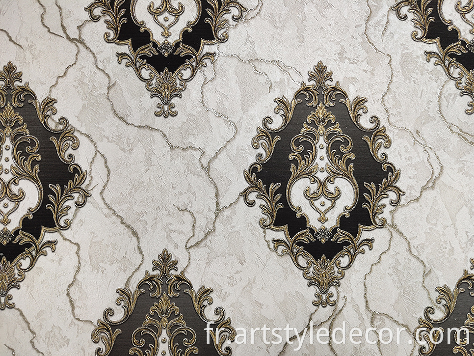 3D Damask PVC Bedroom Decor Wallpaper